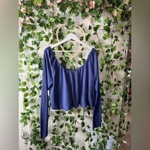 We The Free People Blouse Top Womens Cropped Long Sleeve